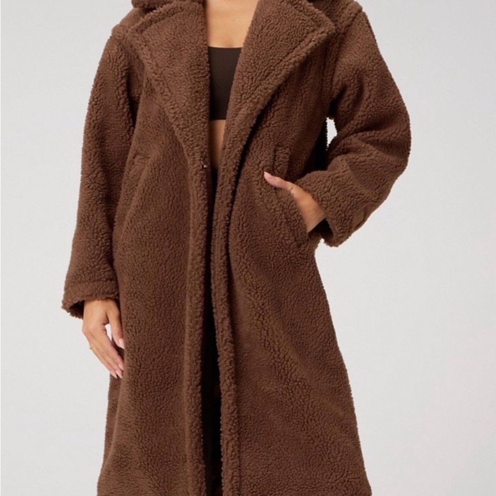 Fabletics Warm Brown Teddy Jacket - image 2